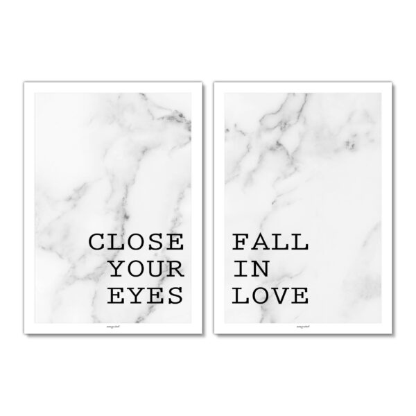 Posterset - Marmor Close your eyes