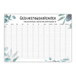 Geburtstagskalender - Eukalyptus