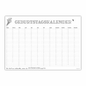 Geburtstagskalender - Du bist am schönsten